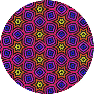 Tapis bleu / orange Power Loom