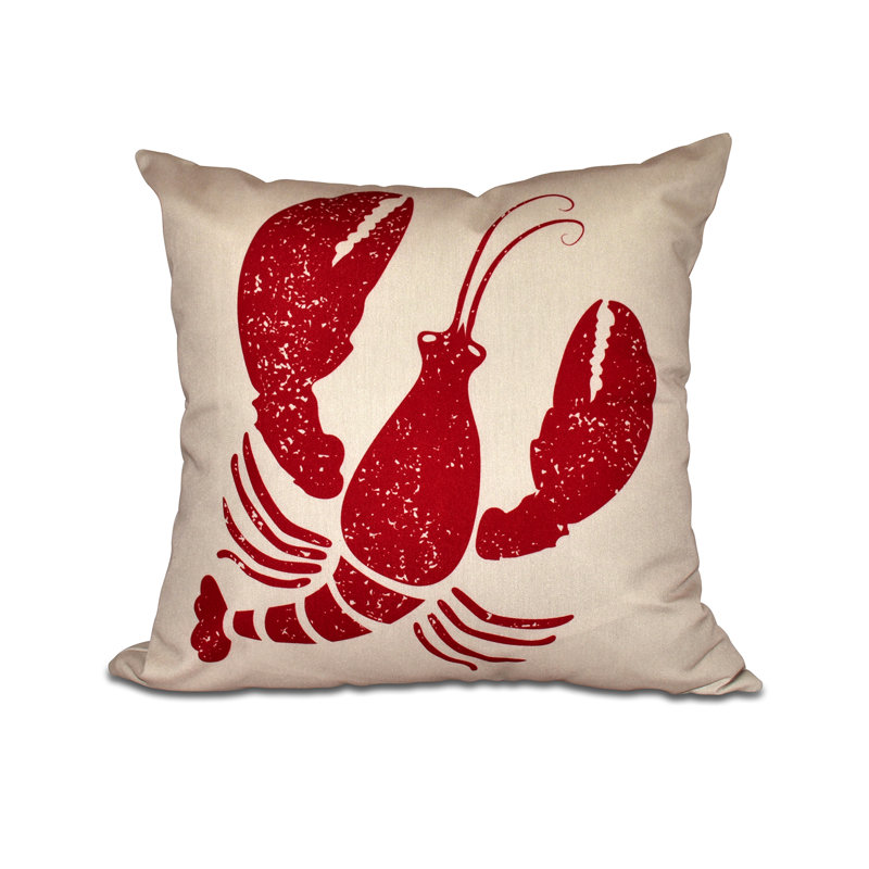 Housse de coussin pour l’extérieur carrée Lobster, 18 po x 18 po, Taupe / beige