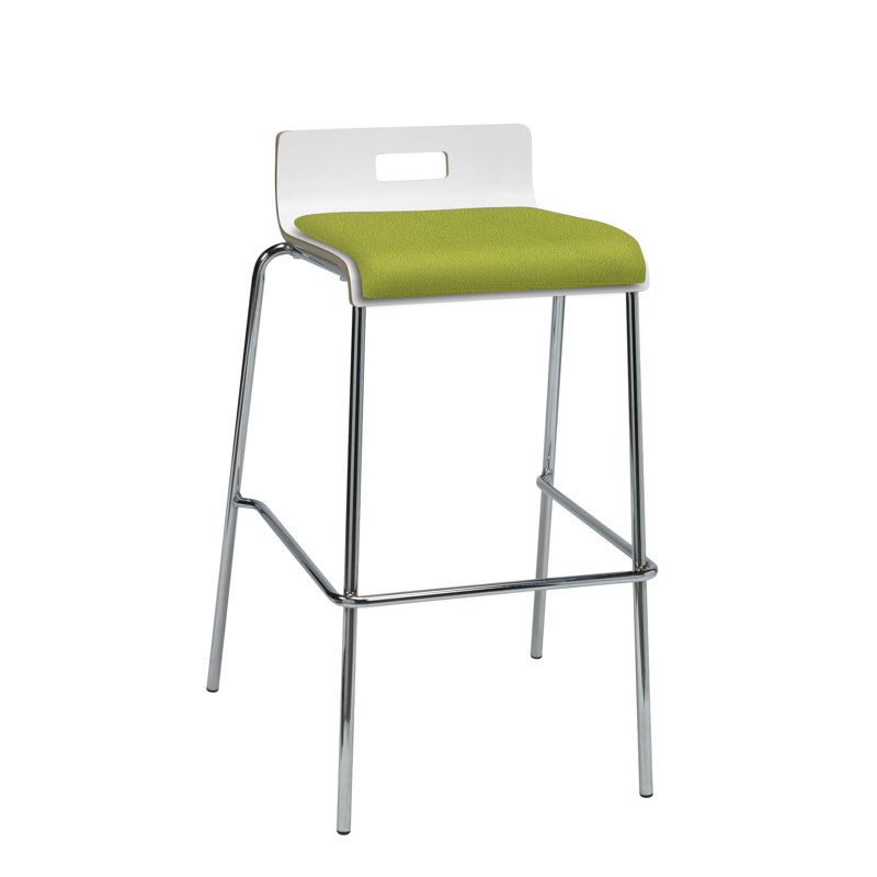 Jive Stool, White Back, Green Apple Vinyl, Counter Stool (25” Seat Height)