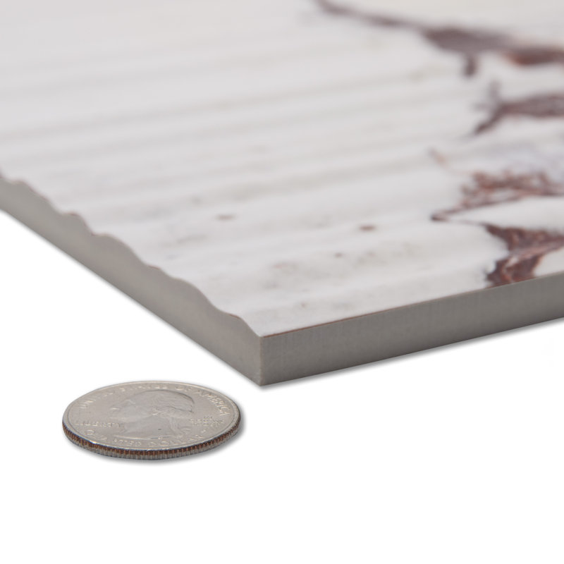 Touche Pleated Deco 23-1/2 In. X 47-1/8 In. Porcelain Floor And Wall Tile