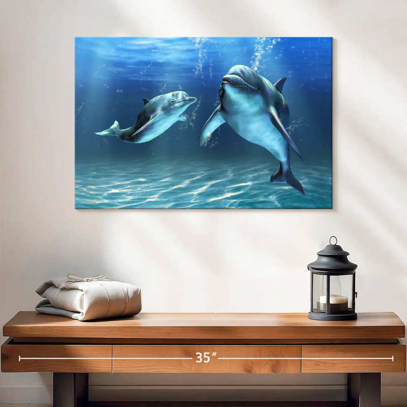 Crowle Dolphins, 16" H x 24" W