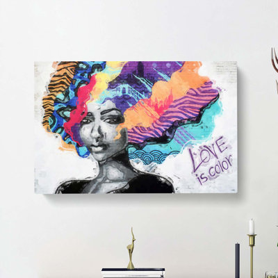 Love Is Colour Street Art In Abstract - Wrapped Canvas