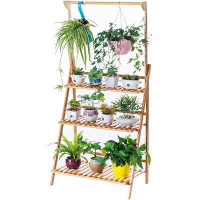 Support à plante en bambou à 3 niveaux