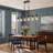 5/6-Light Linear Black Wooden Kitchen Island Pendant Light-403159130