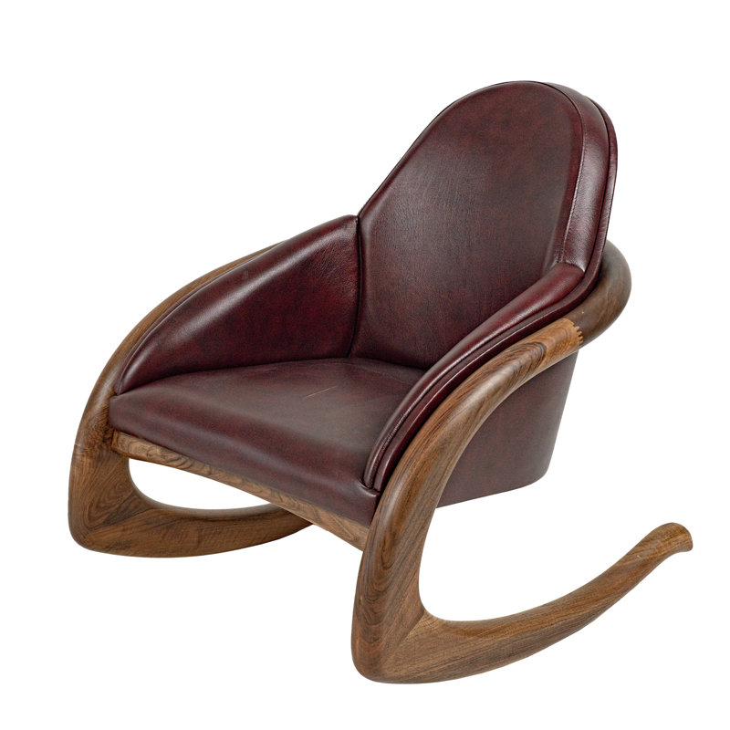 Chaise berçante en bois massif