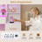 43" Makeup Vanity Desk with Stool and Power Outlet, Glass Top & RGB Light