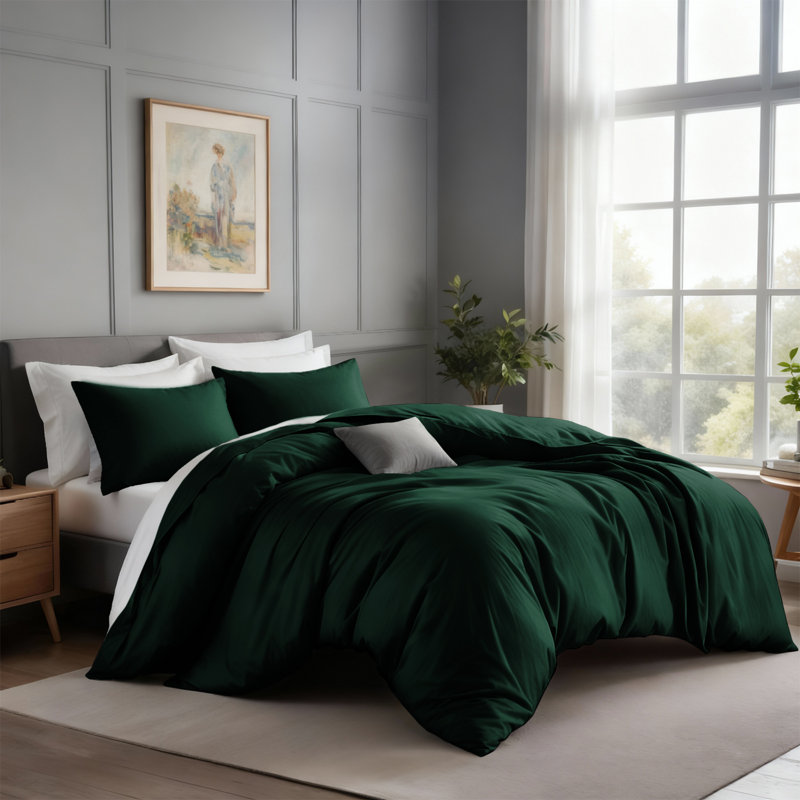Ensemble de housse de couette en microfibre de luxe gris - literie de qualité hôtelière, ultra-douce, durable et légère avec taies d'oreiller assorties