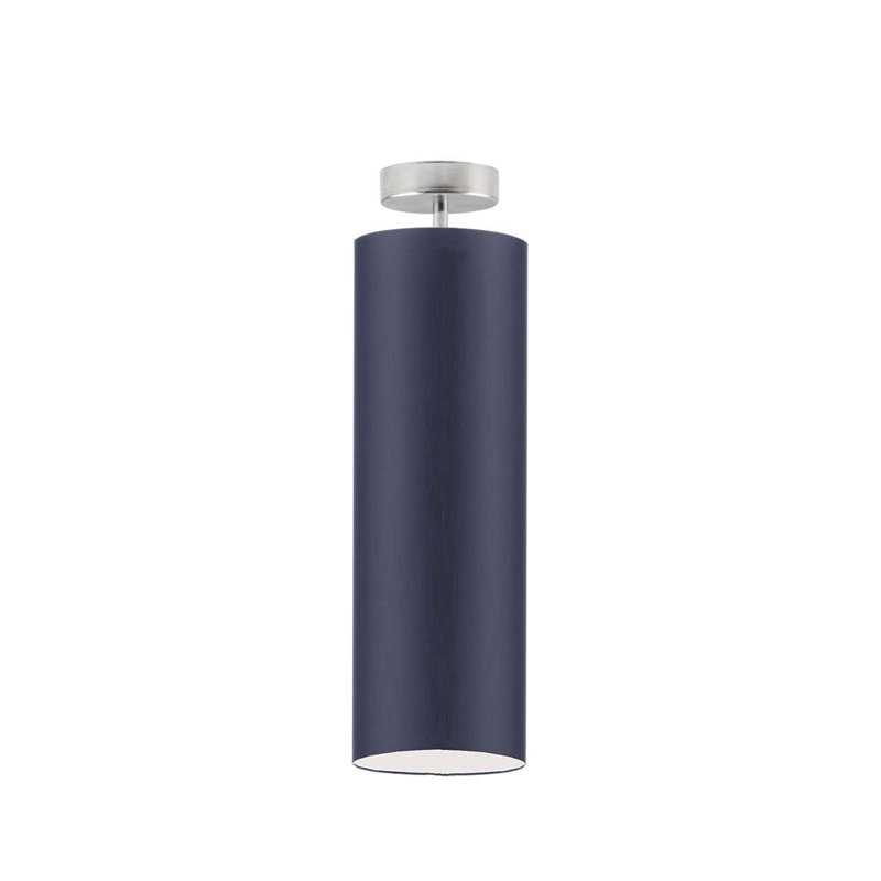 Audreanna Semi Flush Mount, Brushed Steel, Navy Blue