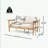 wooden Outdoor Patio loveseat with soft cushion and sturdy legs