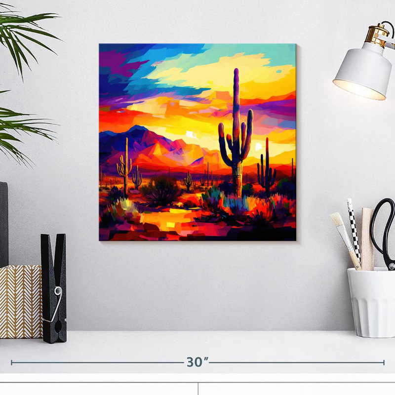 Alvord Neon Desert I, H 16 po x l 16 po