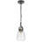 Lantern Accent Ceiling Pendant Light, Clear Glass Shade, 13 Inch Black