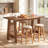 63" Solid Wood Bar Table, Rectangular Counter Height Dining Table, High Top Pub Table for Kitchen, Home Bar Unit
