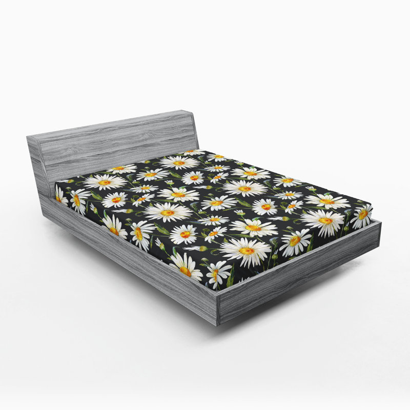 Drap-housse Ambesonne, Drap-housse de taille très grand, Orange brûlé, vert olive / floral