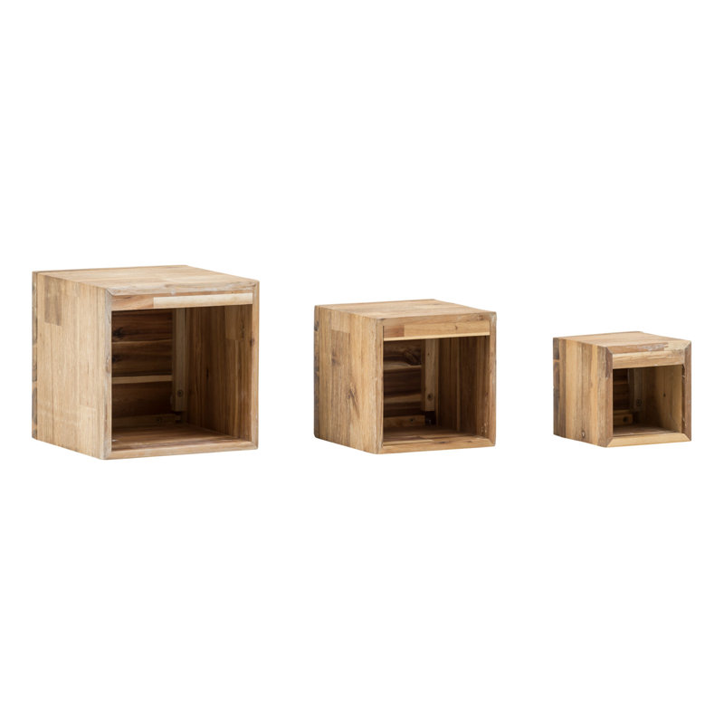 Delinx 3 Piece Square Acacia Solid Wood