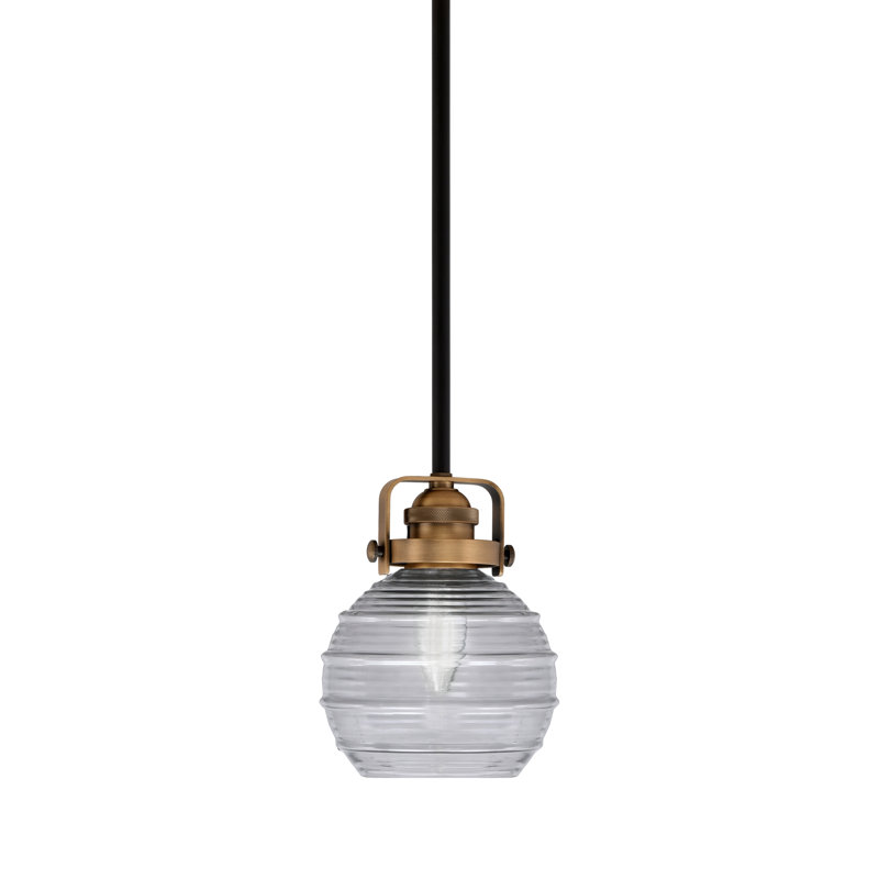 Mini-luminaire suspendu Easton, Noir mat / laiton