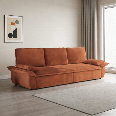 94.5" King Size Pull Out Sofa Bed, 3-In-1 Convertible Sleeper Sofa With Corduroy Upholstery, Multi-Functional Sofa Bed