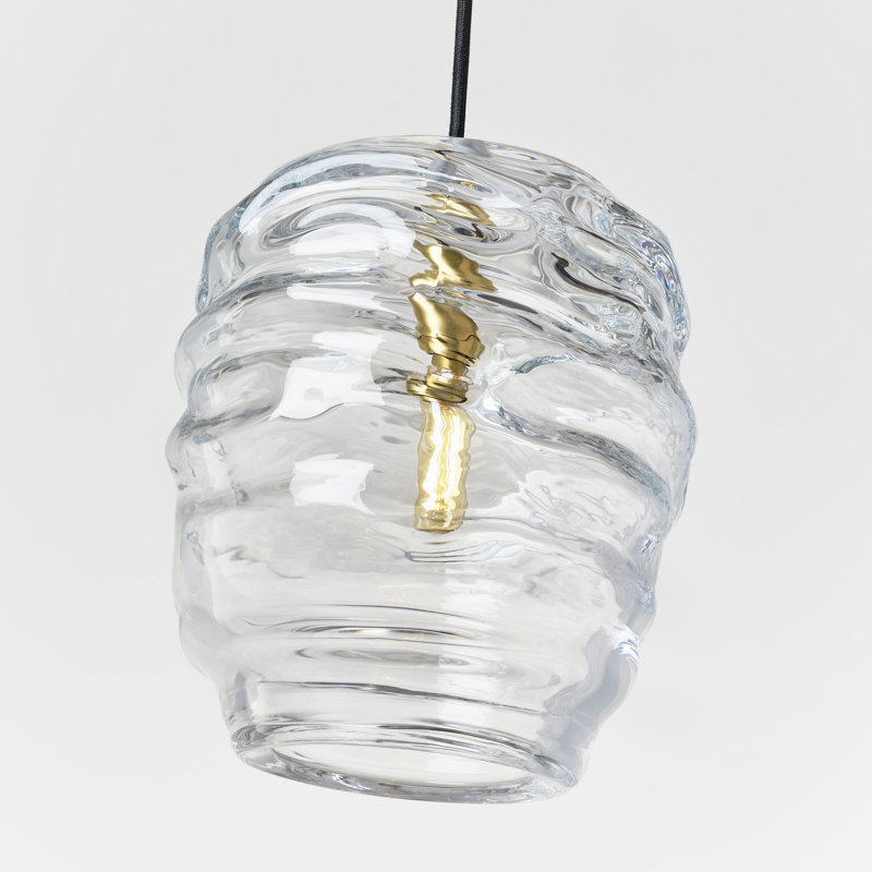 Audra 1 - Light Pendant, Hand-Rubbed Antique Brass/Clear