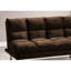 Lit futon en microfibre de style contemporain brun foncé, pieds et support supplémentaire, conversion facile et rapide, lit à 2 places avec pieds, support pour siège lisse