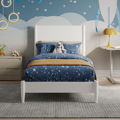 Bromwyn Mid Century Modern Solid Wood Low Profile Platform Bed