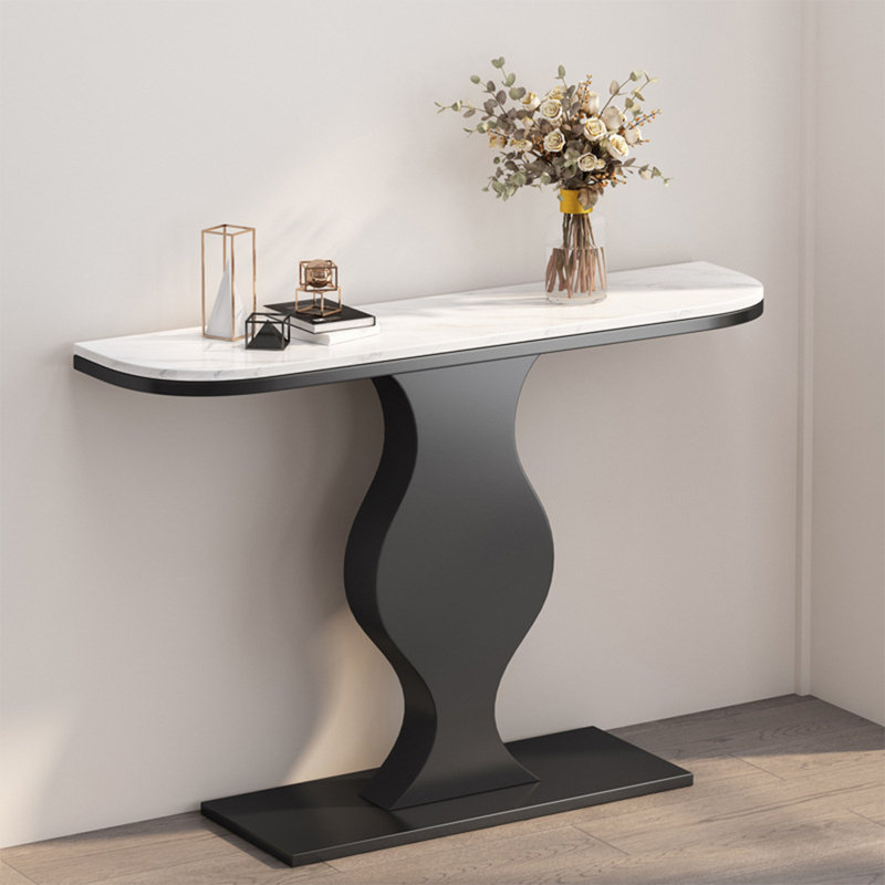 Console Table, White, Black, 31.5" H x 63" W x 11.8" D