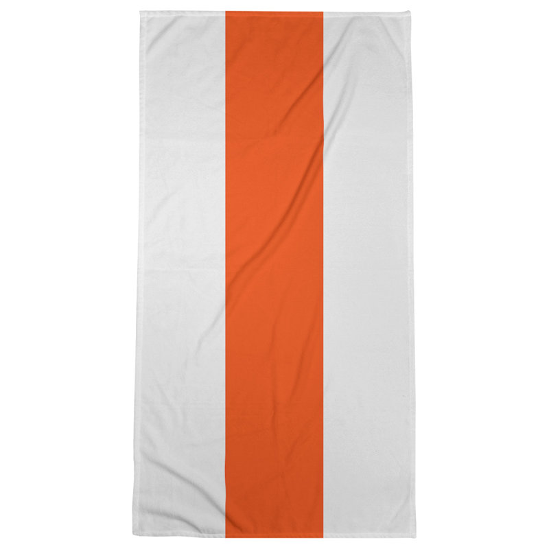 Lightweight Bath Towel, White/Orange/White, Microfiber