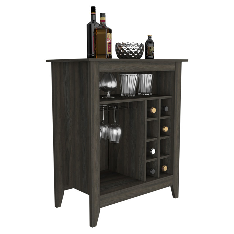 Armoire bar moderne, une tablette ouverte, Espresso