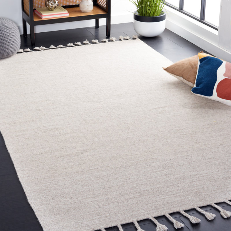 Dhurries Hand Loomed Wool Rug, Rectangle 5' x 8'