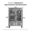 Armoire de cuisine avec 2 portes en verre et 2 tiroirs-129189880