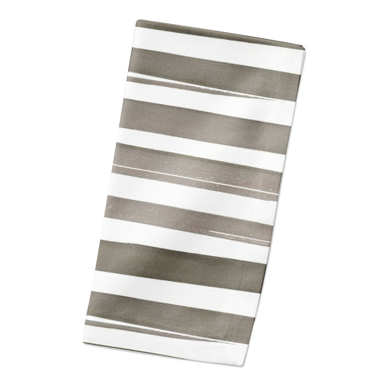 Candece Cotton Striped Rectangle Napkin, Brown