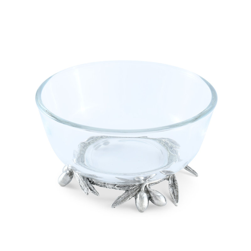 Olive Grove Glass Dessert Bowl