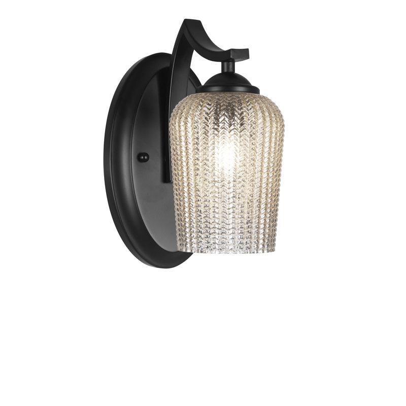 Zilo Wall Sconce, Matte Black, Gold