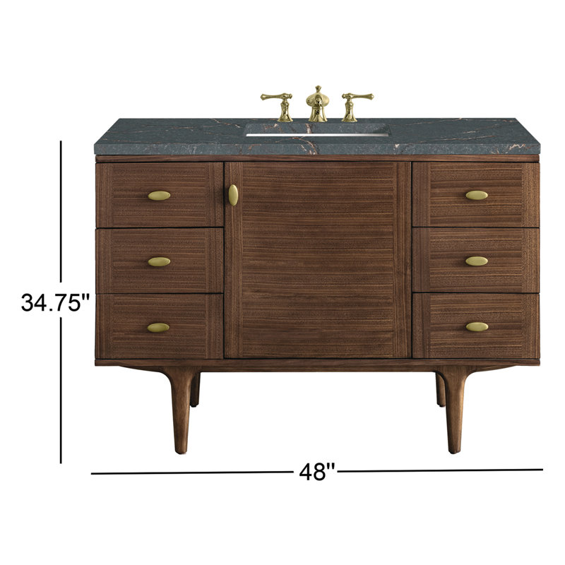 Amberly 48'' W Single Vanity, 8" Widespread, Parisien Bleu