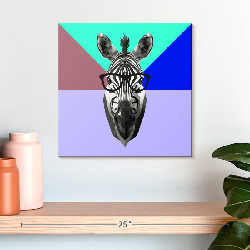 Crowle Party Zebra dans des verres, H 16 po x l 16 po