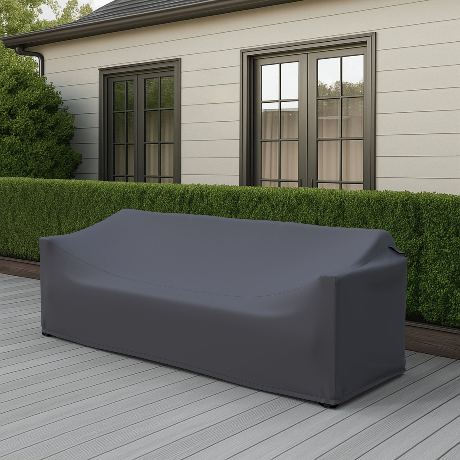 Gavina Wide Rectangle Eucalyptus Patio Sofa Cover