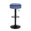 Tabouret à hauteur réglable en lin bleu de 2 - 360 pivotant et rangement caché pour le bar du bureau à domicile