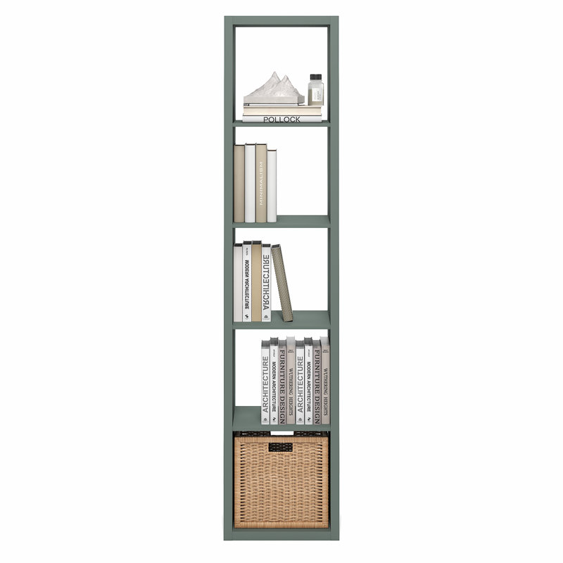 Arlton 6-Cube Bookcase, Green, (5 Shevles) 71.93"H x 15.87"W x 14.57"D