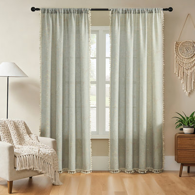 Paire de rideaux semi-transparents Bohemian Farmhouse