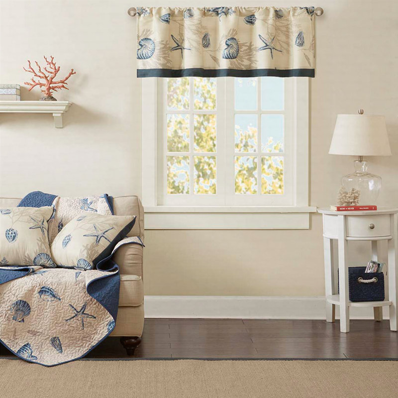 Printed Valance Navy 50X18"