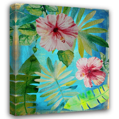 Bayou Breeze Boho Hue Studio Gallery Wrapped Canvas Art Titled: Tropical Hibiscus 3