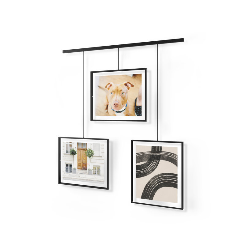 Exhibit Wall Picture Frames, Set of 3, Black