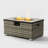 32" Propane Gas Fire Pit Table With Propane Tank Cover, 50000 BTU Rectangular Steel Fire Pit With Beautiful Wicker Base For Outside Garden-Beige