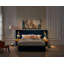 Très grande base de lit en velours / tête de lit à oreilles capitonnée verticale / lit plateforme tapissier / lattes de bois robustes / aucun sommier nécessaire / assemblage facile - bleu royal-129604080-129604084