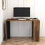 Bureau d'étude moderne avec possibilité de fixation murale, noyer et anthracite | Panneau de particules 100% enduit de mélamine, 47,2 po x 29,7 po x 23,6 po | Tablettes multiples, design industriel, durable et élégant pour le bureau à domicile-436395842
