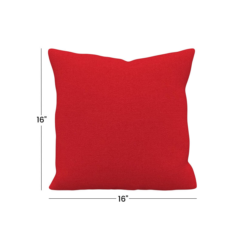 Jem Gabi Sunbrella® Indoor/Outdoor Throw Pillow, Square 16", Canvas Jockey Red Sunbrella® Canvas