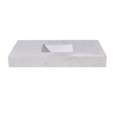 Plateau de meuble-lavabo simple 48 po blanc Aosta avec lavabo