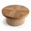 Bowe cannelé rond de 33,5 po avec plateau en bois véritable et base cylindrique, plateau de table épaissi, table basse Mid-Century moderne pour salon, petit espace-1673068347