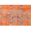 Tapis de couloir orange en laine noué à la main de conception unique 2 pi 9 po x 10 pi 2 po Noda