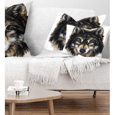 Wolf Head - Animal Printed Throw Pillow