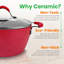 NutriChef 3.6 Quarts Non-Stick Aluminum Round Dutch Oven