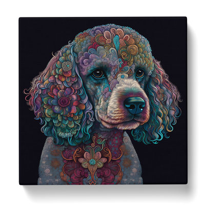 Poodle Paisley Art - Wrapped Canvas